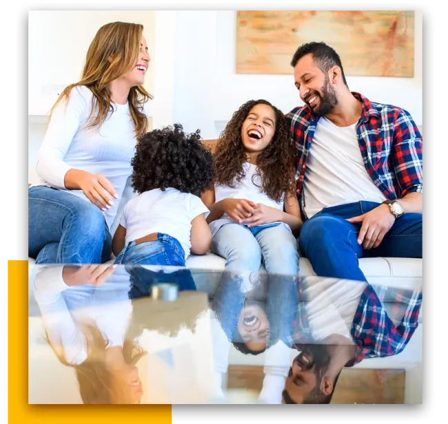 family laughing and having fun in a pest free home